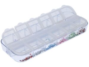 Nail Art Decoration Round Stones, 1.8mm, 12 Colours x 48 Pieces