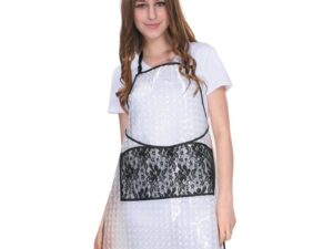 Apron Transparent Square Design & Black Lace Pocket