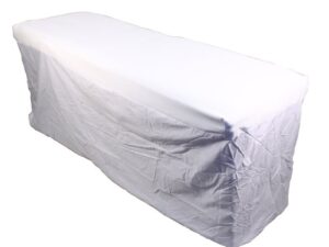 Massage Bed Cover No Breathing Hole, White Cotton Skirt