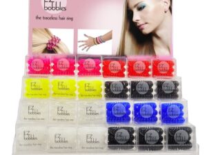 EZ Bobbles Hair Elastic Rings, 24 Pieces & Display