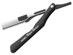 Feather Nape Folding Razor, Black