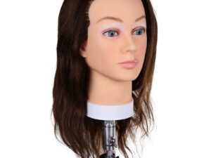 Mannequin Head with 100% Human Hair, Dark Brown, 18 inch