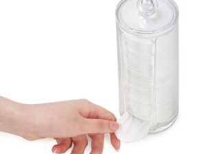 Cotton Dispenser for Round Pads, 7.4 x 17.7cm, Empty