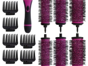 Detachable Radial Brush Set, Handle, 6 Brush Sizes & 6 Clips