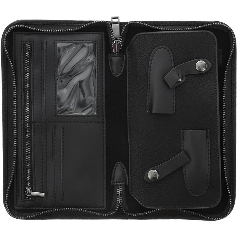 Scissor Bag with Square Rivets, Black, Empty - Image 3