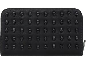 Scissor Bag with Skull Rivets, Black, Empty