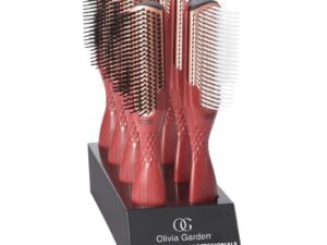 Olivia Garden HeatPro Ceramic & Ion Copper Thermal Brush Styler Display: 8 Brushes & Stand
