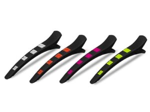 Hair Clips Soft Black, Assorted Colours, 11.5cm, 4/Pack