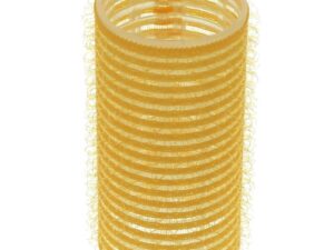 Cling Hook & Loop Hair Perm Curlers – 28mm, Yellow, 12/Pack