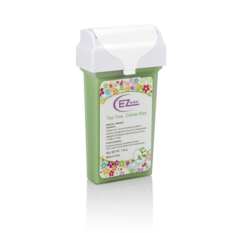 EZ Wax Tea Tree Crème Wax Roll-On Cartridge for Travel Heater, 50g