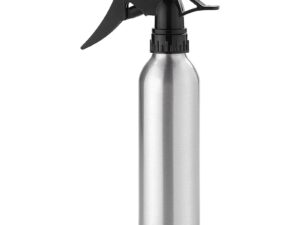 Qosmedix Aluminium Water Spray Bottle with Black Trigger, 240ml