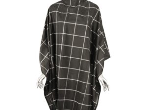 Salon Cape Black & White Check Pattern, Bleach-Proof Polyester, Studs