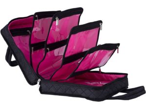 Beauty Make-Up Bag Quilted Sleeves Organiser, Black, Empty