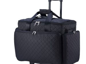 Beauty Make-Up Case Soft-Sided Rectangle Top, Black, Empty