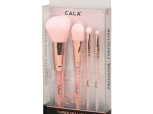 Cala Rose Quartz Flawless Face & Eye Brush Set, 4/Pack