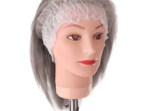 Disposable Non-Woven Stretch Headbands, White, 50/Pack