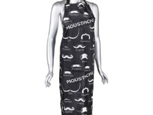 Apron Black & White Barber Moustache Design
