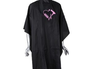 Salon Cape Black & Pink Dryer, Scissor & Comb Design, Studs