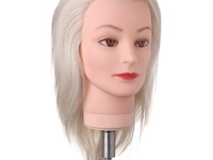 Mannequin Head with Platinum Hair for Colour Training, 12 inch