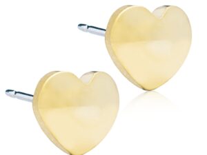 Blomdahl Titanium Earrings – Heart Gold