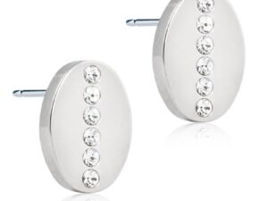 Blomdahl Natural Titanium Earrings – Brilliance Oval Crystal