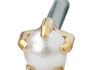 Blomdahl Cassette Golden Titanium Tiffany Pearl, 4mm, Single