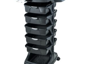 Trolley Salon, 5 Removable Trays, Aluminium Heat Tray, Black