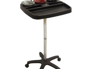 Trolley Tray Tint Plastic with 3 Tint Bowls & Brushes on Wheels, Black