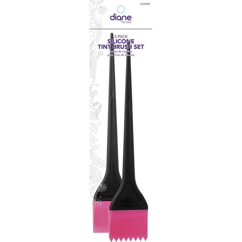 Diane Silicone Tint Brush Set, Black & Pink, 2/Pack