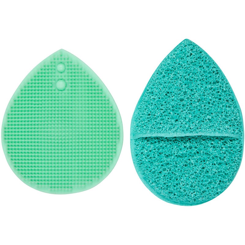 Cala Smooth & Sheen Facial Exfoliating Duo Sponge & Silicone Pad - Image 2