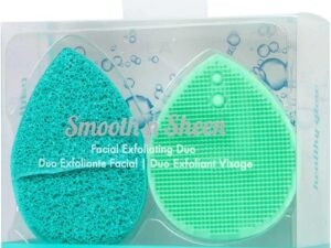 Cala Smooth & Sheen Facial Exfoliating Duo Sponge & Silicone Pad
