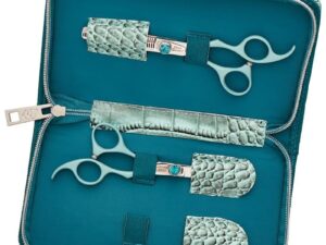 Olivia Garden SilkCut Offset Oasis Collection: Scissor (5.0 inch), Thinner (6.0 inch) & Case