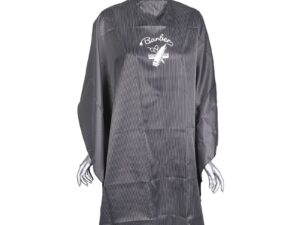 Barber Cape Black Pinstripes & Centre Barber Design, Studs