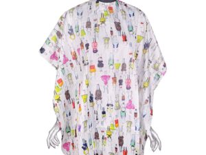 Kids Cape White with Rabbits, Studs