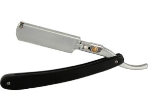 Razor Wooden Folding Handle, Long Blade, Silver