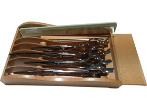 Scissor Holder Wood Container with Slots, Empty