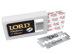 Lord Saloon Platinum Stainless Steel Double Edged Blades, 5/Pack