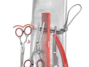 Jaguar Left-Handed Pre Style Relax Satin Offset Basic Set with Scissor, Thinner, Razor, Blades, Comb & Bag
