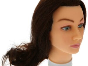 Mannequin Head with Long Brown Hair, 18 inch, 100% Human