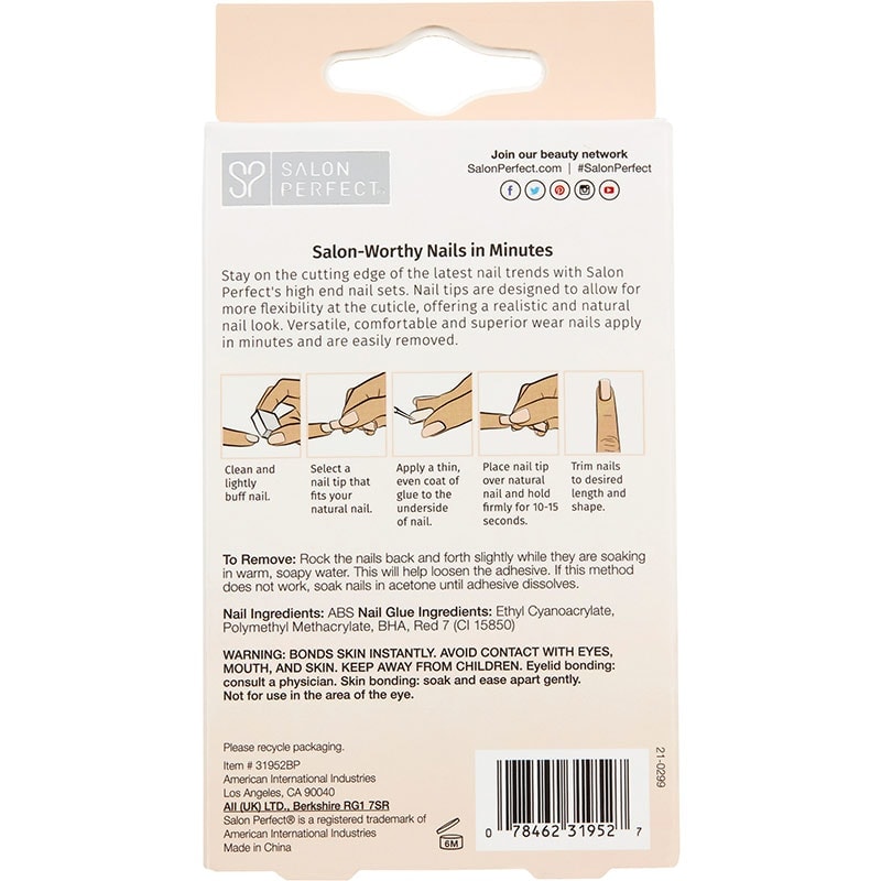 Salon Perfect Modern French Nail Set White French Tips, 24/Pack - Image 2