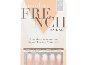 Salon Perfect Modern French Nail Set White Ombre Tips, 24/Pack