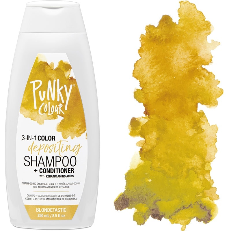 Punky Colour 3-in-1 Color Depositing Shampoo + Conditioner, Blondetastic, 250ml