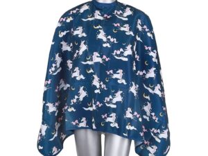 Kids Cape Blue with Unicorns, Studs