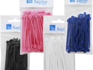 Saphir Unbreakable Pins, Assorted Colours, 80mm, 50/Pack