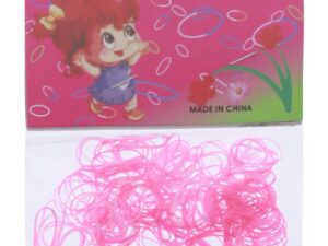 Hair Elastics Silicone, Pink, 160/Pack