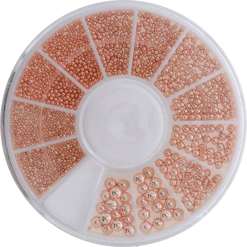 Nail Art Decorations – Rose Gold Bead Pearls, 5 Sizes