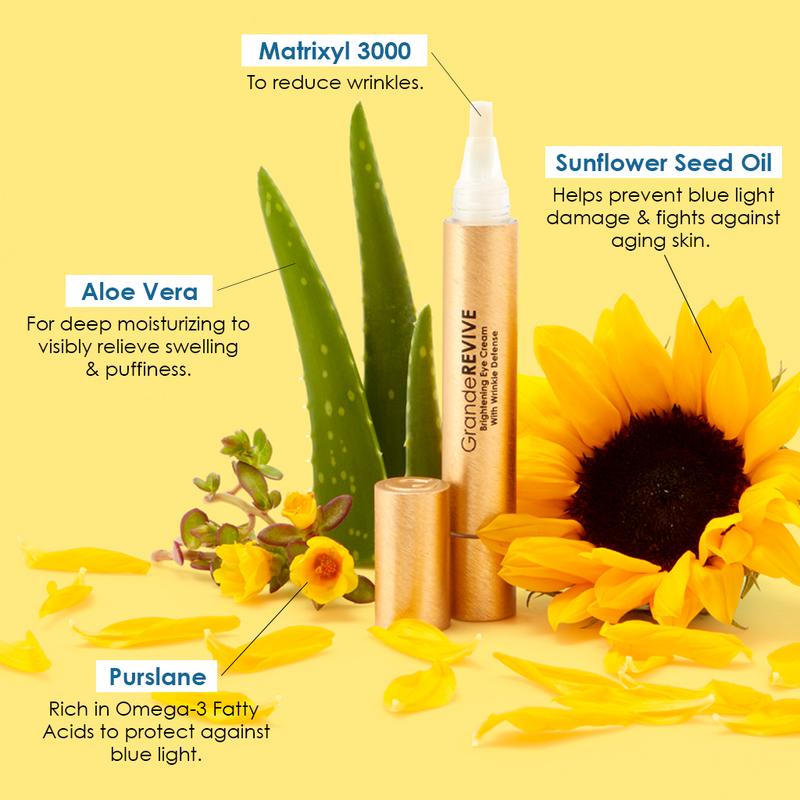 GrandeREVIVE Brightening Eye Cream with Wrinkle Defense, 7ml - Image 4