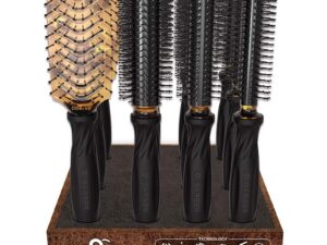 Olivia Garden OG Barber Brush Display: 12 Brushes & Stand