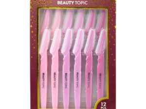 Beauty Topic Multi-Purpose Beauty Razors for Brows, Facial & Body Hairs, Pink, 12/Pack