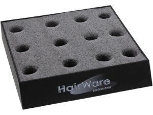 Hairware 12 Piece Foam Hair Brush Stand, Black